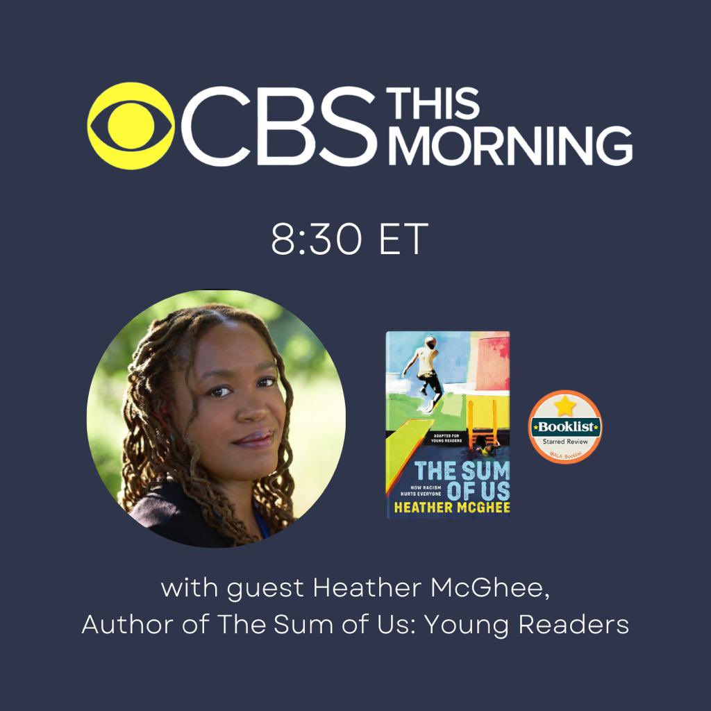 Tune in to @CBSThisMorning Wednesday at 8:30 AM ET for a conversation about young people reading the new #TheSumofUsBook #YoungReaders!