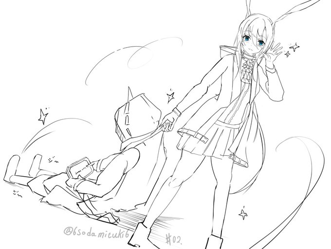 おはようございます❗️
アーミヤに引きずられたいドクター。
#アークナイツ    #Arknights 