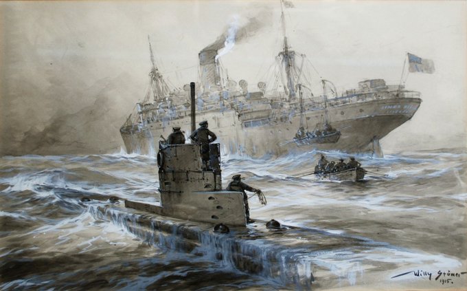 22nd February 1915 World War I: Germany instituted unrestricted submarine warfare. Which eventually lead to the USA joining the War against Germany.