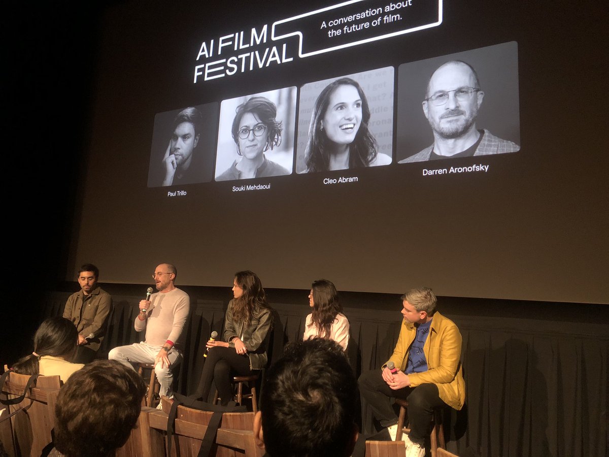 Darren Aronofsky talks about using AI at <a href="/runwayml/">Runway</a>’s AI Film Festival.  “As far as conceptualizing ideas and projects and creating worlds, there's clearly a huge tool that has been unlocked…There's just so many possibilities for such a new type of visual landscape.”