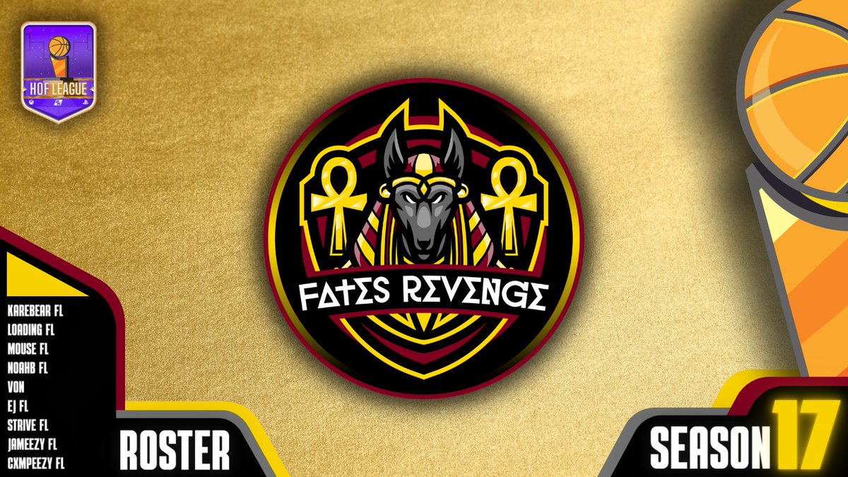 HOFLeague2K's tweet photo. 🏆@FatesRevengePA have signed up for Season 17!

🏀Roster
@KvliVille
@Loadeezy
@IiI_mouse
@xxNoahB
@von_sleep 
@KlampEmEj
@xoStrive
@xJaReturns
@Cxmpeezy

➡️ Register now: https://t.co/Sawe42nowa

@DangerrFT @Big_Brudda_PURP @iNetworkSports @DirtyGraphics https://t.co/o6Nb8eowQb
