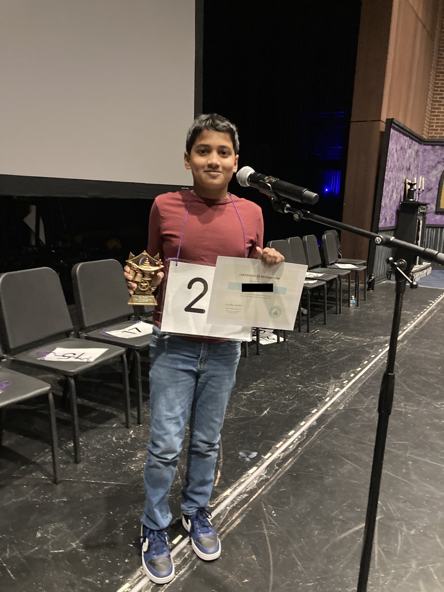 Congratulations to Ayan — a seventh-grader at <a href="/Gene_Pike/">Gene Pike</a> — who  is Area 25's Spelling Bee winner! Ayan will represent Northwest ISD as he moves on to compete in the Regional Spelling bee! 🐝

Well done!
