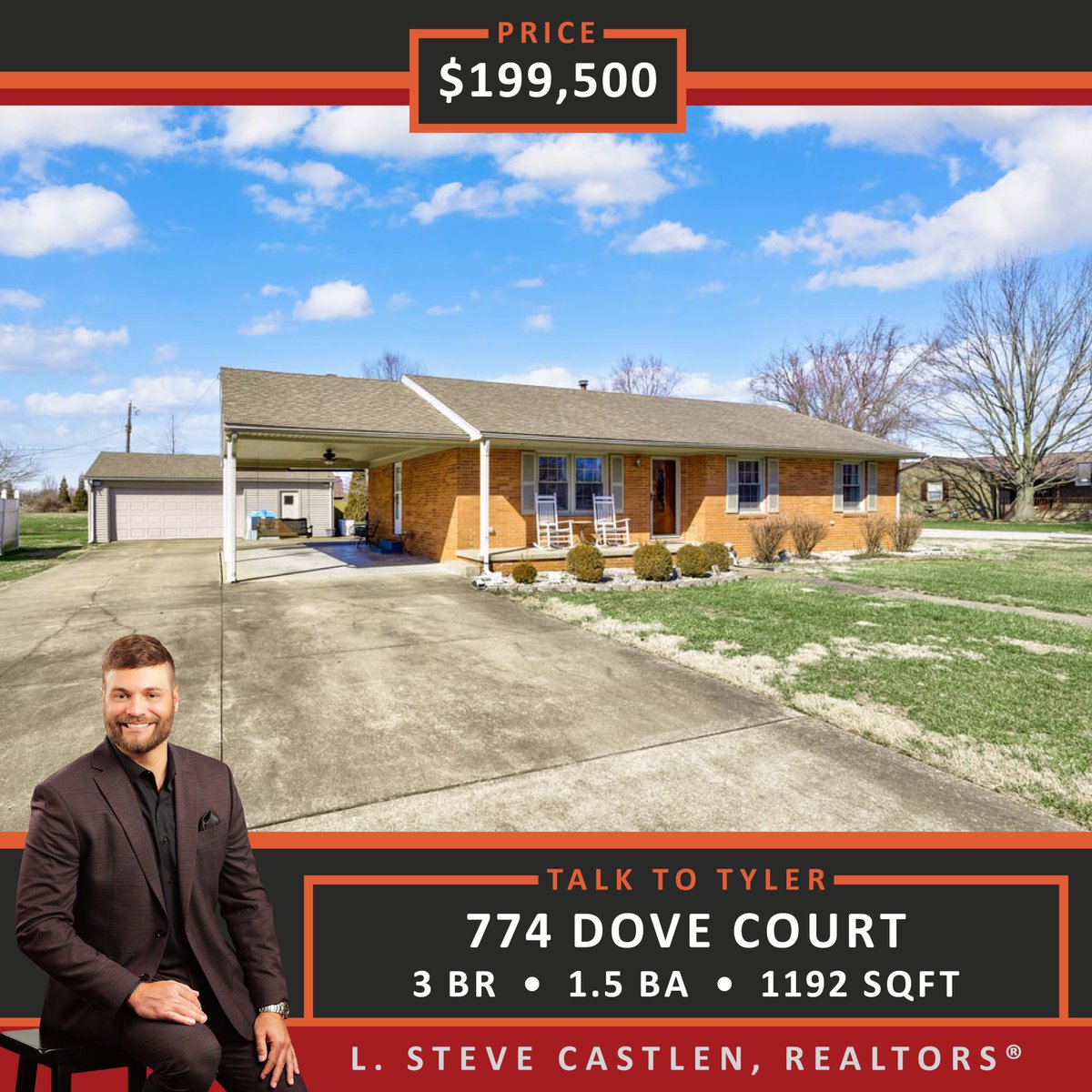 TylerShookman's tweet image. 🏡 NEW LISTING 🏡
Welcome home to this spacious brick ranch on an extra large lot with a 24' x 30' detached garage. The new homeowner will love the additional storage building and carport. There is also a whole home generator for added convenience! #TalkToTyler 270.925.6247