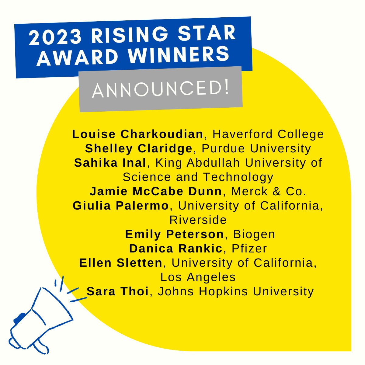 AcsWcc's tweet photo. The recipients of ACS WCC's 2023 Rising Star Awards were announced last week in the February 13, 2023 issue of C&amp;EN. The award recognizes exceptional early to mid-career women  chemists. Recipients will present their work during the WCC symposium at ACS Spring 2023. https://t.co/fjKLWixzXd