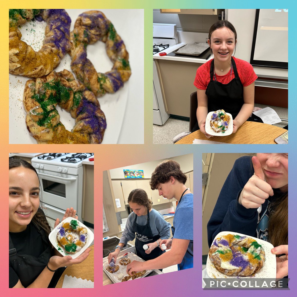 RMSculinary's tweet photo. Fat Tuesday!!! 🎂 foods class made some excellent mini king cakes today! #rms #fattuesday #mardigras @HumbleISD_RMS @HumbleISD_CTE @HumbleISD https://t.co/pSRcc44yvu