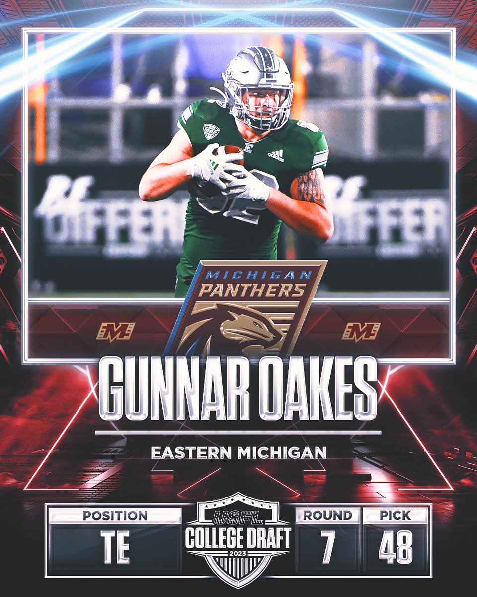 With the 48th pick of the 2023 USFL College Draft, we have selected TE Gunnar Oakes #LetsHunt 🐾