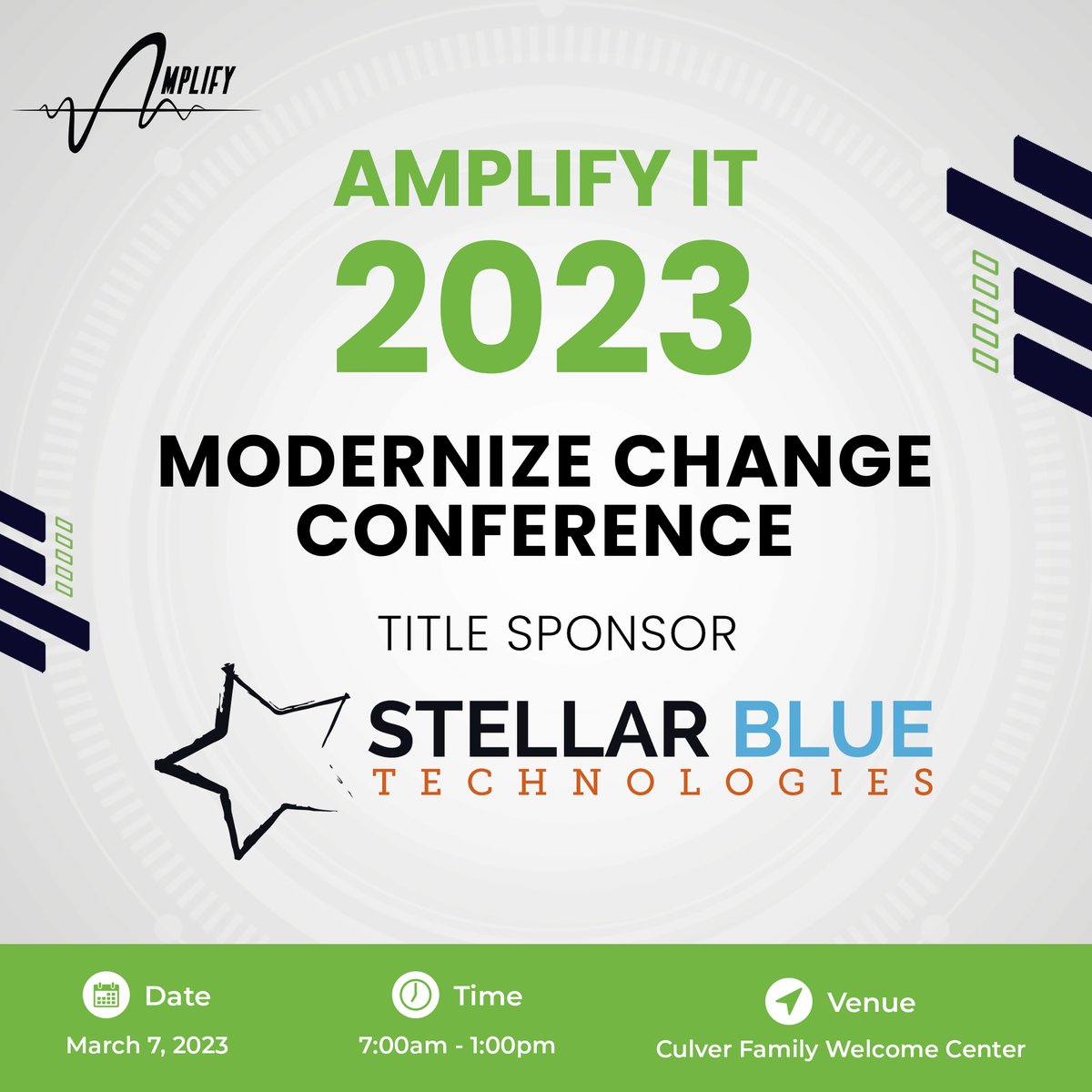 AmplifyOsh's tweet photo. A big thank you to our Title Sponsor Stellar Blue Technologies for supporting our Amplify IT 2023 conference! 

For more information on this year's Amplify IT conference, visit https://t.co/yfY9sD4sA9 https://t.co/YfViqEsJaC