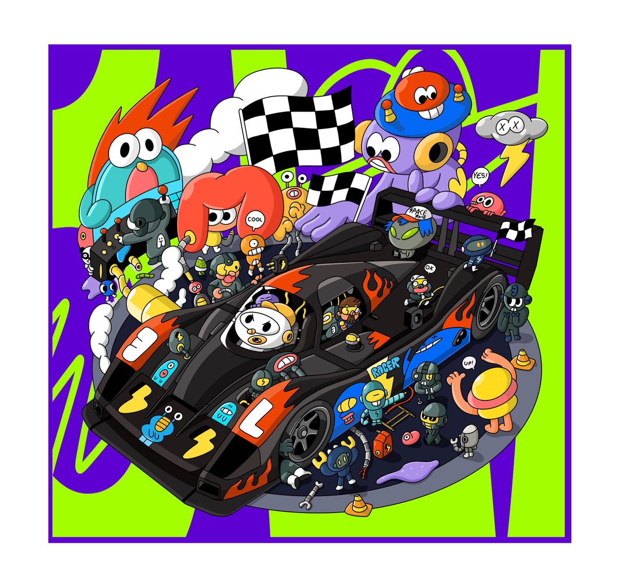 3LandersNFT's tweet photo. Take you chances! Move through the map! Most of all, earn the opportunity win prizes!
Everyone that makes it to the end of the map this week will have a chance at winning one of the following: 
3Lander #37
1:1 NFT by Pom 
Skate Deck https://t.co/01lJBNN39a