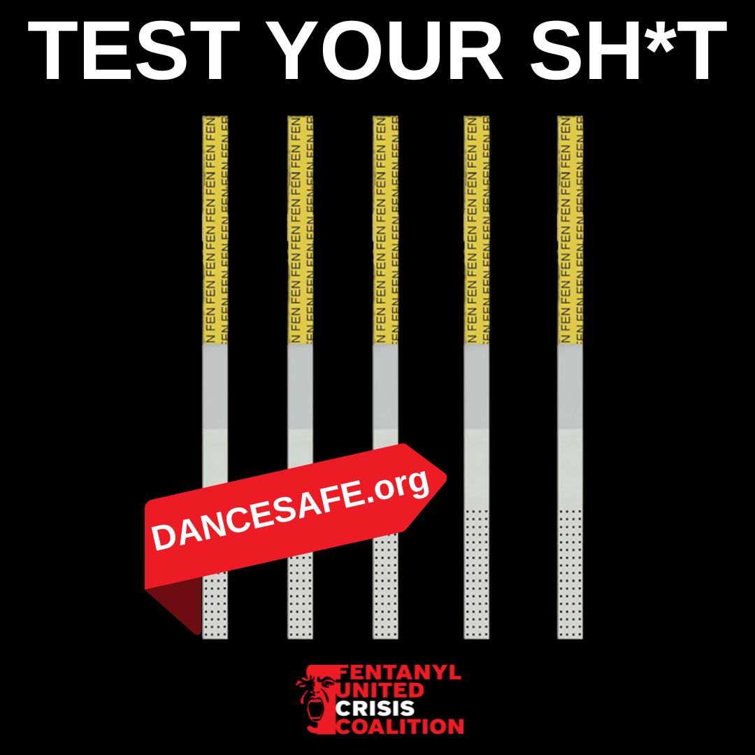 FUCCfentanyl's tweet image. Test strips can save a life. FUCC supports @DanceSafe and their mission to sell and distribute the most effective Fentanyl Test Strips on the market.

dancesafe.org/fentanyl/

 #FUCC #FuccFentanyl #TestStrips