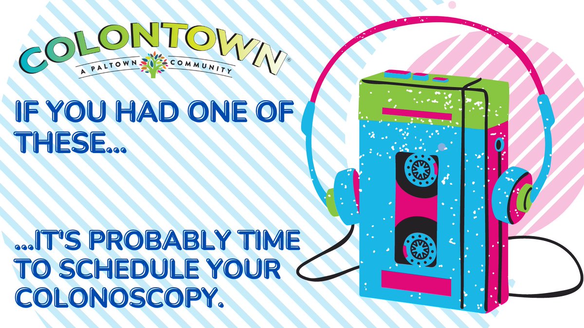 Remember the days of cassette tapes, big hair, and neon? It might be time to schedule your colonoscopy! The American Cancer Society and the USPSTF now recommend #colorectalcancer screening starting at age 45.