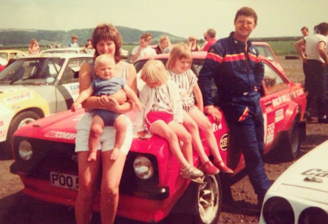 For 37 years POO505R has been in the family. This picture was the last time Dad used it in competition on the 1989 K&amp;N rally. 
That’s me in Mums arms less than 12 months old. 

#poo505r #mk2escort #rallycar #cassack #classicford #classiccars