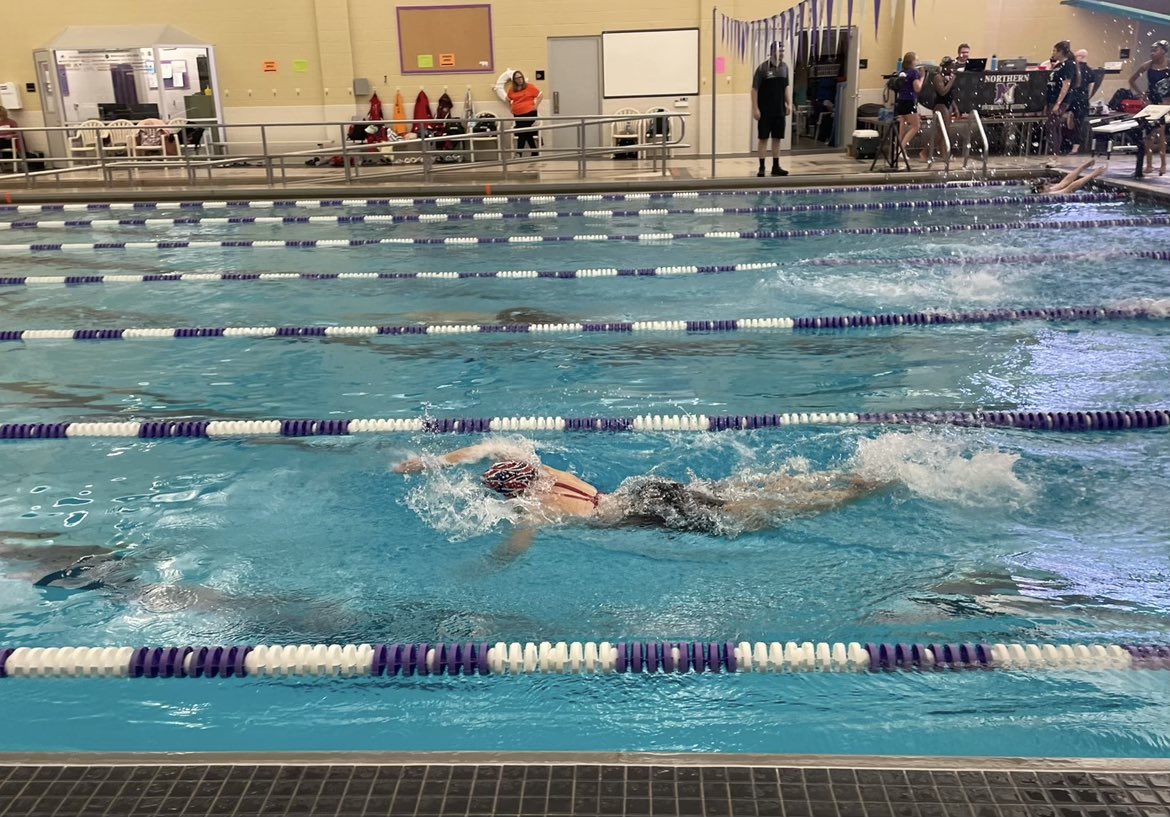 LittlestownSwim's tweet photo. I qualified for districts in the 500 #freestyle I will be swimming around 10 am on Saturday March 4th at Cumberland Valley. A very special thanks to the @NOHS17350 High School Swim Team for their support this season that allowed for this opportunity. - Victoria Kile LHS ‘25 https://t.co/AfOqfOQRhL