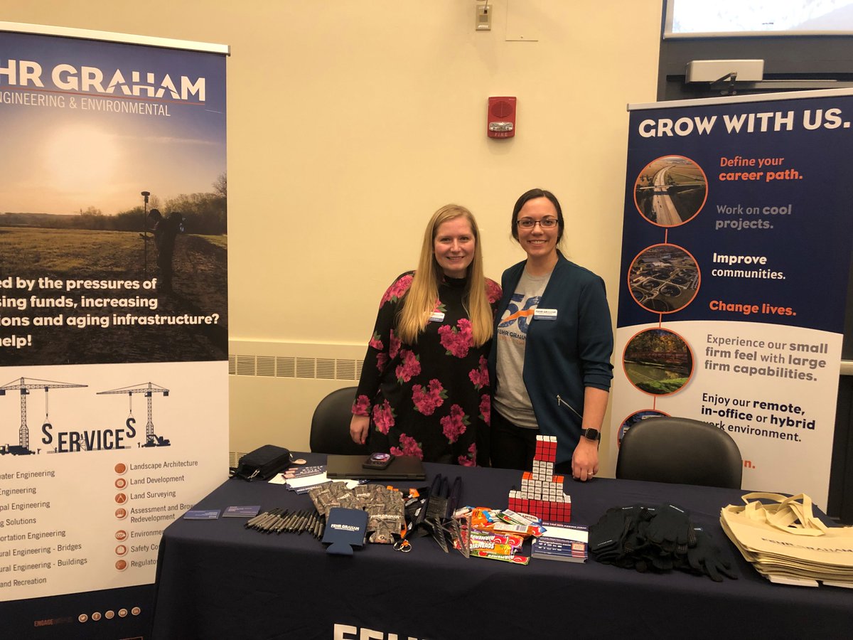 fehrgraham's tweet photo. #FehrGraham Environmental Health and Safety Specialist Catelyn Remus from our Sheboygan, Wisconsin, office, left, and Human Resources Assistant Kirsten Kendell had a great time visiting with interested students at the @UWWhitewater Career Fair last week. https://t.co/OLFYAlZSjB