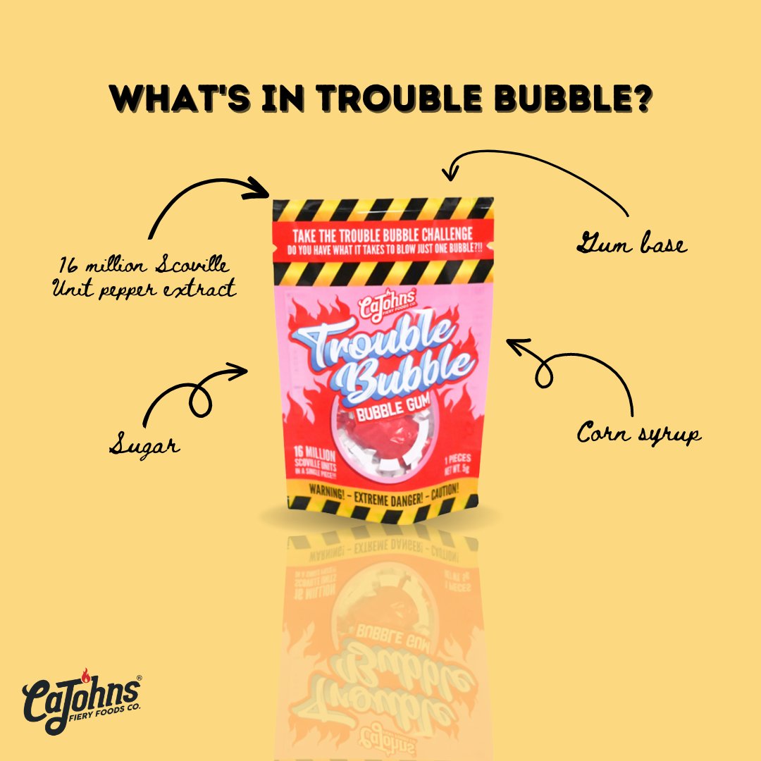 CaJohnsFoods's tweet photo. There isn't much to it, but there's no denying Trouble Bubble is out for blood π₯
#troublebubble #troublebubblechallenge #cajohns #hotsauce #spicychallenge #heatchallenge https://t.co/uVdpdfkfda