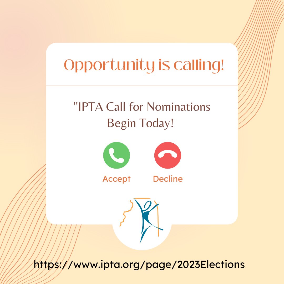 IPTAconnect's tweet photo. Are you ready to lead, encourage and inspire?

The IPTA invites those who are passionate about the profession to apply for leadership positions. There are several open positions to explore - within our Chapter, Districts, and SIGs! 
Learn more at: https://t.co/4tFmxGDUZc https://t.co/2U1kT3MH3b