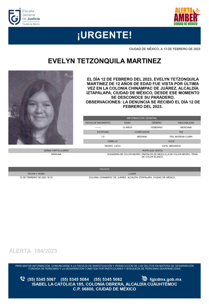 QuePocaMadre_Mx's tweet photo. *QPM*

📢🚨 ACTIVAN ALERTAS POR 4 MENORES DESAPARECIDOS EN #CDMX 🚨‼️
#AlertaAmber

La @FiscaliaCDMX, activó cuatro Alertas Amber para localizar a cuatro menores de edad reportados como #desaparecidos en lo que va de febrero, en diferentes Alcaldías de la capital. https://t.co/yRQXwzupD7