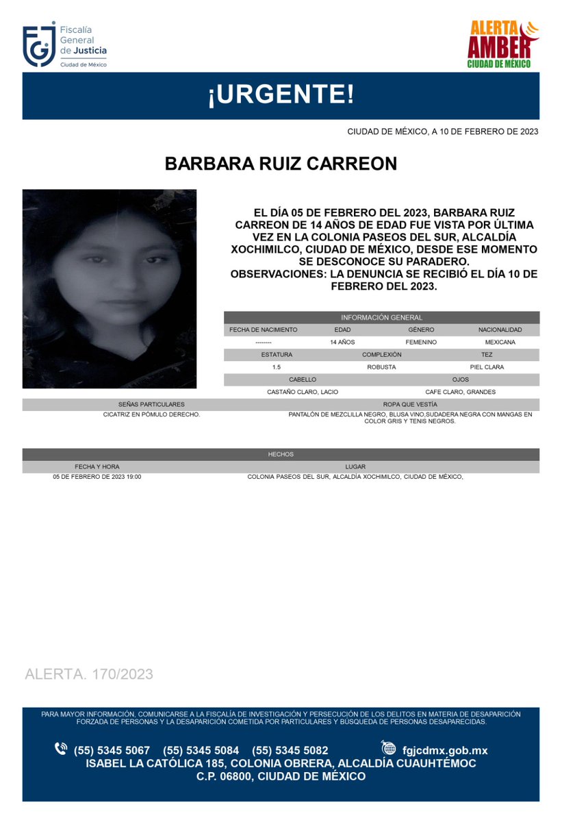 QuePocaMadre_Mx's tweet photo. *QPM*

📢🚨 ACTIVAN ALERTAS POR 4 MENORES DESAPARECIDOS EN #CDMX 🚨‼️
#AlertaAmber

La @FiscaliaCDMX, activó cuatro Alertas Amber para localizar a cuatro menores de edad reportados como #desaparecidos en lo que va de febrero, en diferentes Alcaldías de la capital. https://t.co/yRQXwzupD7