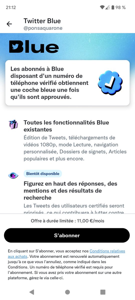 ponsaquarone's tweet photo. Donc je dois payer. Ben non. En plus onze euros par mois. Tant pis. https://t.co/Xe9NDkqzDv