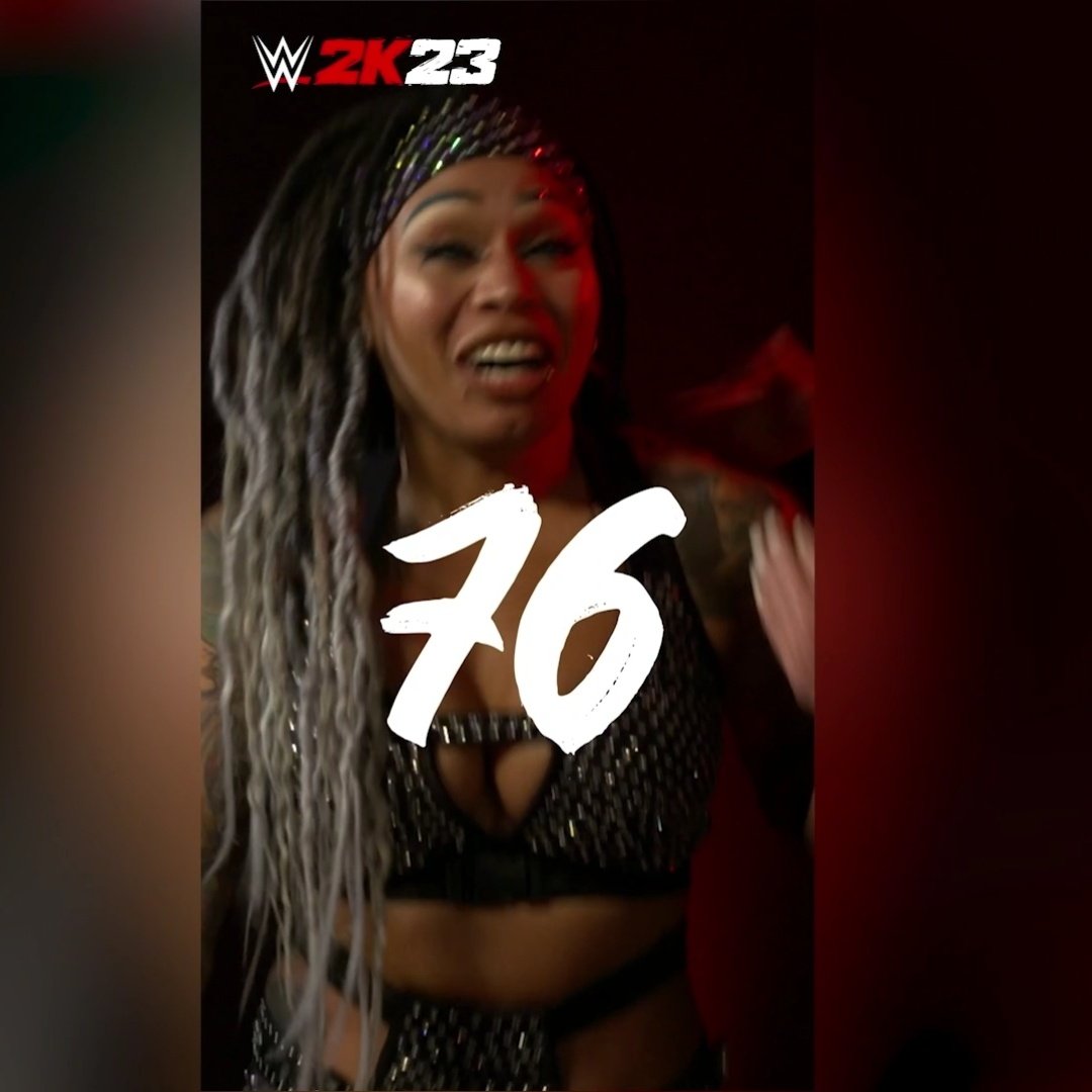 thebujee's tweet image. Kayden's rating is a 76, and Katana's rating is a 79! #WWE2K23