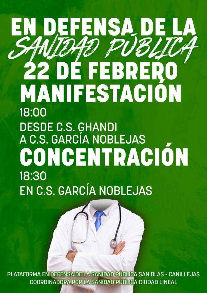 Mañana, ¡manifestación y concentración en el barrio! En defensa de la sanidad pública, en defensa de todas.
#SanidadPública