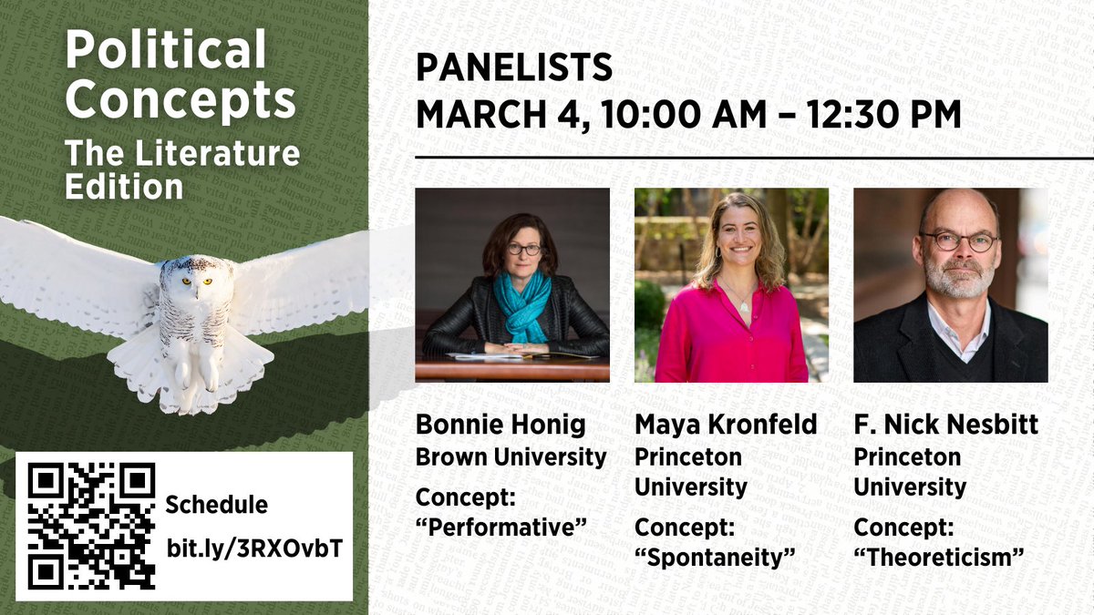 CogutInstitute (@cogutinstitute) on Twitter photo “#PoliticalConcepts: The Literature Edition” Panelists:
March 4, 10 am–12:30 pm
• @bonnie_honig (<a href="/MCMBrownU/">Brown Modern Culture and Media</a>, <a href="/BrownUPoliSci/">Brown University Political Science</a>) — “Performative”
• <a href="/mayakronfeld1/">Dr Maya Kronfeld</a> (<a href="/Princeton/">Princeton University</a>) — “Spontaneity”
• F. Nick Nesbitt (<a href="/Princeton/">Princeton University</a>) — “Theoreticism”
Details: bit.ly/3RXOvbT “#PoliticalConcepts: The Literature Edition” Panelists:
March 4, 10 am–12:30 pm
• @bonnie_honig (<a href="/MCMBrownU/">Brown Modern Culture and Media</a>, <a href="/BrownUPoliSci/">Brown University Political Science</a>) — “Performative”
• <a href="/mayakronfeld1/">Dr Maya Kronfeld</a> (<a href="/Princeton/">Princeton University</a>) — “Spontaneity”
• F. Nick Nesbitt (<a href="/Princeton/">Princeton University</a>) — “Theoreticism”
Details: bit.ly/3RXOvbT