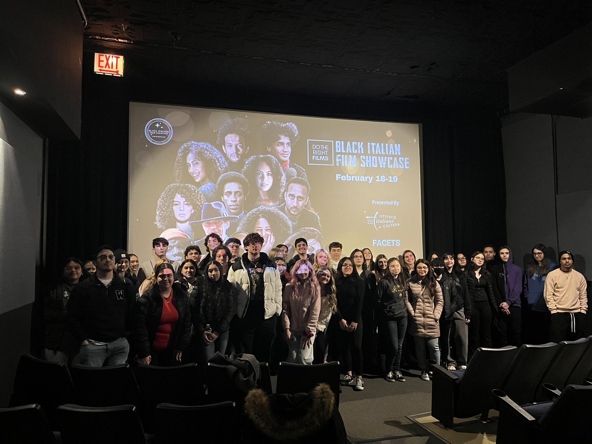 Italian class at the Black Italian Film Showcase! So proud of my school for supporting our program and proud of our awesome students who really embraced today’s featured short films. Grazie mille al consolato generale d’Italia a Chicago per il nostro invito