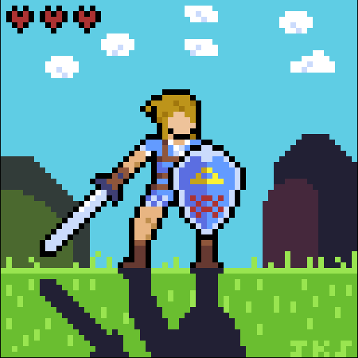 Gave one of the Link sprites a background to celebrate the Zelda anniversary. I'm also really excited for Tears of the Kingdom
