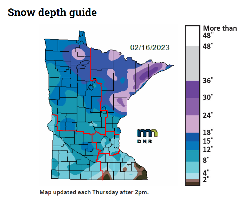 Latest snow depth reports from across Minnesota