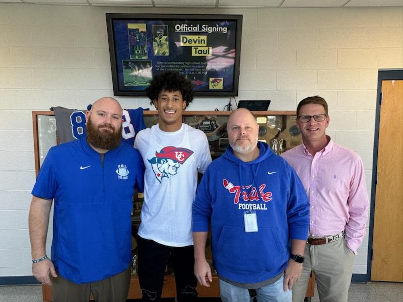 Congrats to <a href="/devin_taul/">Devin taul</a> for signing with <a href="/UCPatriotFball/">UC Patriot Football</a>. Look forward to watching you play on Saturdays. #TRIBE #RollTribe #WeAreMoCo