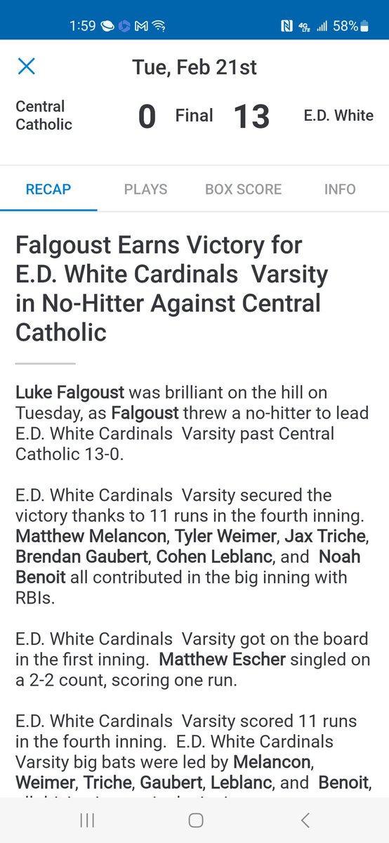 NOCA Baseball tweet media
