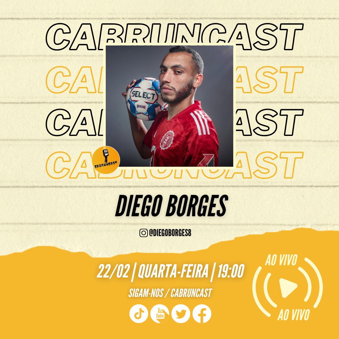 cabruncast's tweet photo. O episódio #23 do Cabruncast será com o cabrunco do jornalismo/futebol, Diego Borges! ⚽️🗞️🇺🇸🇧🇷

Esse cabrunco voou alto e foi estudante atleta lá nos Estados Unidos. Se formou em Communication and media practices, brilhou no futebol universitário+ https://t.co/ySyYPPOjaq