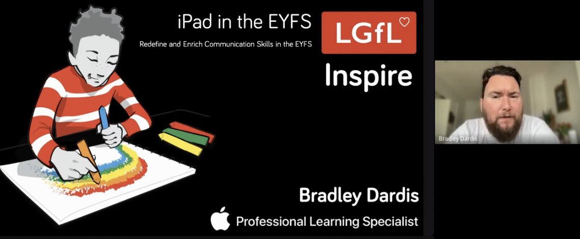 BradleyDardis's tweet photo. Great #EYFS iPad session for @LGfL this afternoon.
With a focus on the ‘why’ + ‘how’ of introducing iPad into an Early years environment to offer students a powerful tool for communication + learning using a range of apps and the @AppleEDU #EveryCanCreate Early learners guide📱 https://t.co/mjw6Ebhvpb