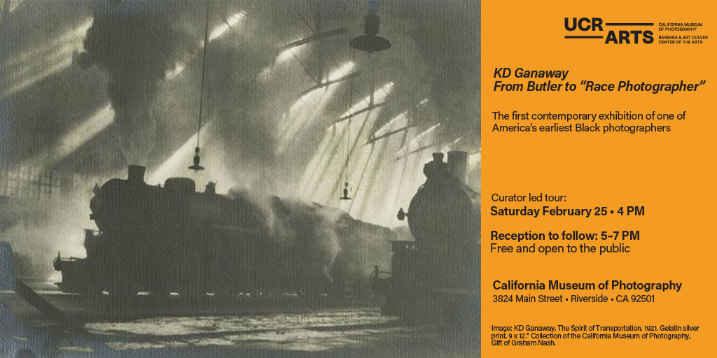 This Saturday, February 25! Join us for a curator-led tour of KD Ganaway: From Butler to “Race Photographer” at 4pm. Reception to follow, 5-7pm Free and open to the public California Museum of Photography #ucrartsdowntown #ucrarts #californiamuseumofphotography