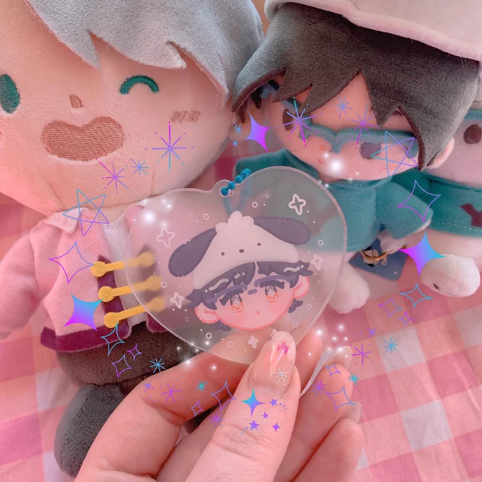  Yuri On Ice charms I love my little Sanrio collab plushies of the boys so the charms are based on their designs!! 