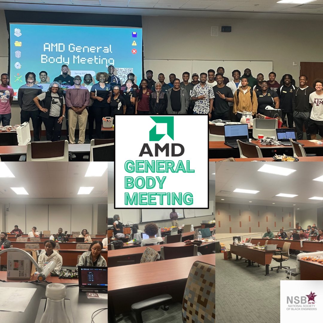 tamunsbe's tweet photo. Thank you to everyone for attending our General Body Meeting with AMD! @R5TXZone @R5NSBE https://t.co/dH5UtAusB4