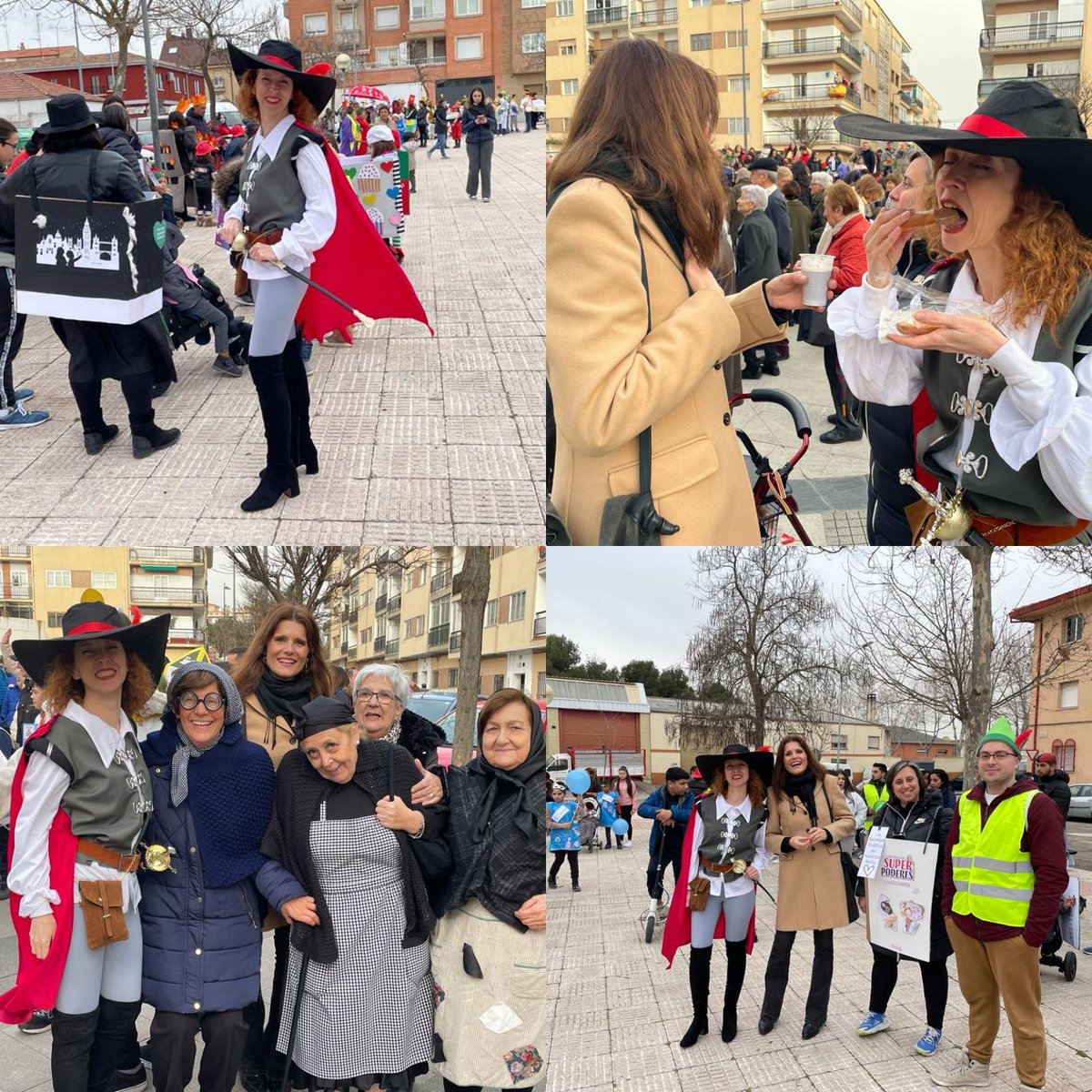 AnaSuarezcs's tweet photo. El Rollo, Puente Ladrillo y Salesas se han llenado de color esta tarde. Un auténtico lujo compartir esta fiesta con sus vecinos, y por fin, POR FIN, ser mosquetera por un día ☺️ @nosmsavestruces @FundacionAfim @AVESAL_Asoc #prodesi Almudena Parres https://t.co/MxBao6AEf5