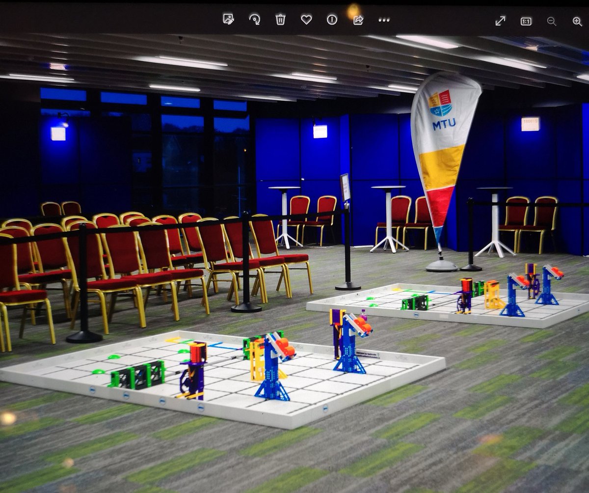 jookul100's tweet photo. Looking great.... The arena is set for the  All Ireland  Vex IQ National finals tomorrow. Great collboration with @MTU_ie  @DellTechIreland  #vexireland to bring this event to @PaircUiCha0imh  tomorrow...looking forward to the excitment and energey of the day of competition https://t.co/bfoZXsD22z