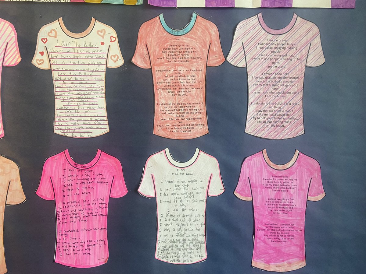 Getting our #PinkShirtDay perspective poems up in time for tomorrow!! 💕💝