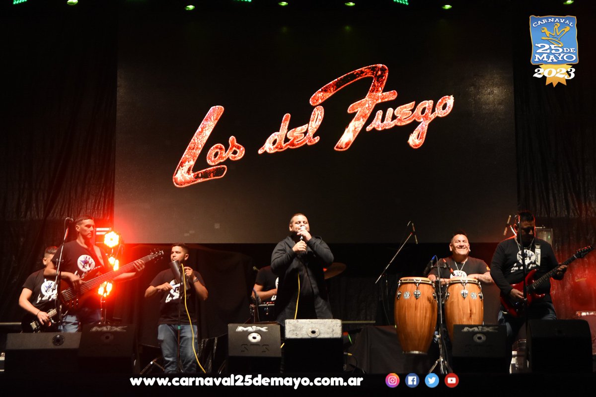 carnaval25DM's tweet photo. ► En la Fiesta Provincial del Carnaval 2023, tuvimos la visita de la banda "Los del Fuego". Le pusieron todo el ritmo a la previa con versiones de su cumbia santafesina y una recorrida por clásicos del rock nacional! https://t.co/i6ohOnps74