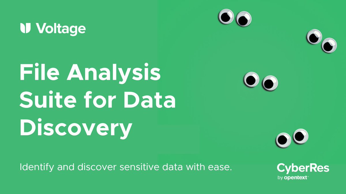 BeckyArenson's tweet photo. Learn how Voltage File Analysis Suite for Data Discovery from @MicroFocusSec by @OpenText can help you identify and discover sensitive data with ease: | #DataProtection #DataPrivacy #DataSecurity #CyberResilience #MyCompany https://t.co/b87YovqY0n https://t.co/vzkFKioBMk