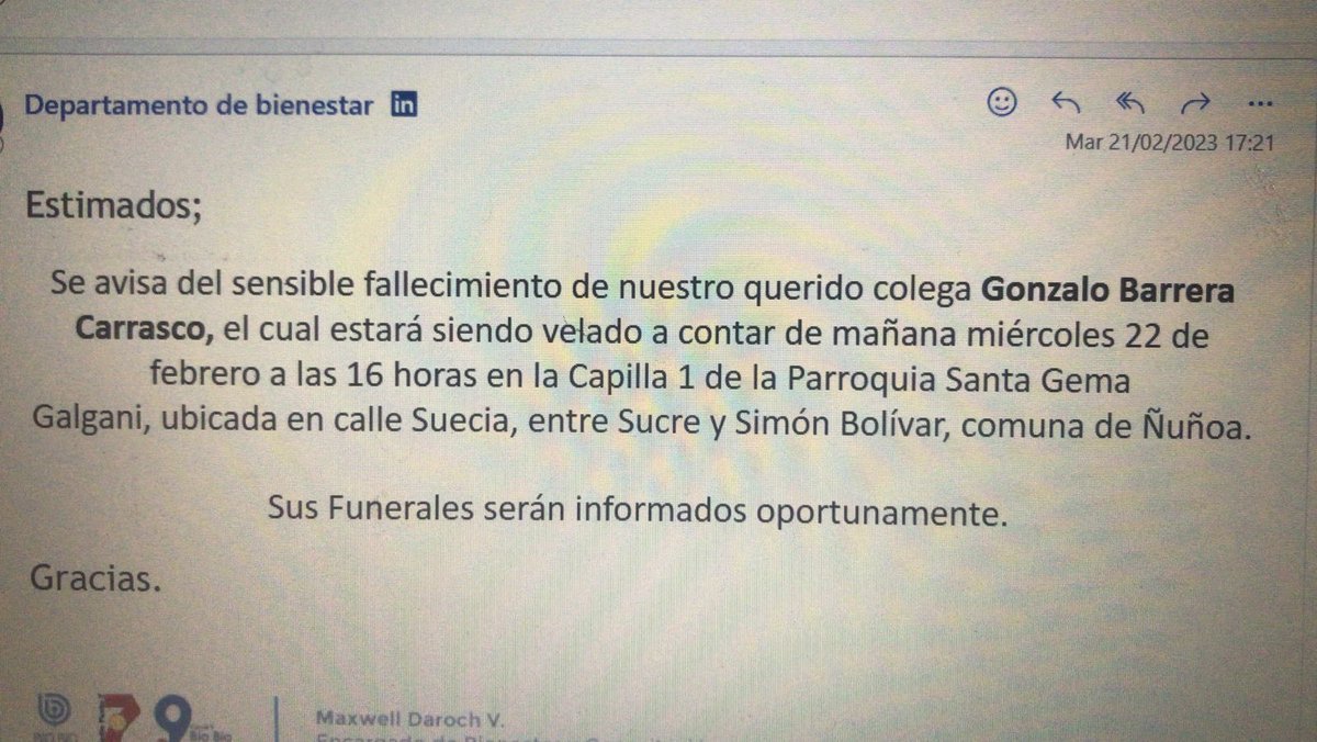 PARTIÓ para siempre GONZALO BARRERA, querido locutor que trabajó en radio ⁦<a href="/Cooperativa/">Cooperativa</a>⁩ cubriendo el trasnoche. Con sentido periodístico asumió cabalmente la tarea de informar y entretener.Amigo, un abrazo hacia la eternidad !
