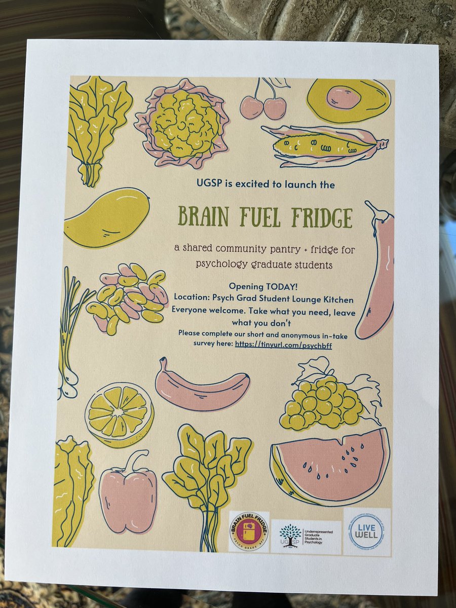 Elated to announce the launch of our newest initiative: The Brain Fuel Fridge! A shared community resource for psychology grad students @UCLA. Thank you to our funders without whom this would not be possible: Semel Healthy Campus Initiative @HealthyUCLA + UCLA dept of psychology