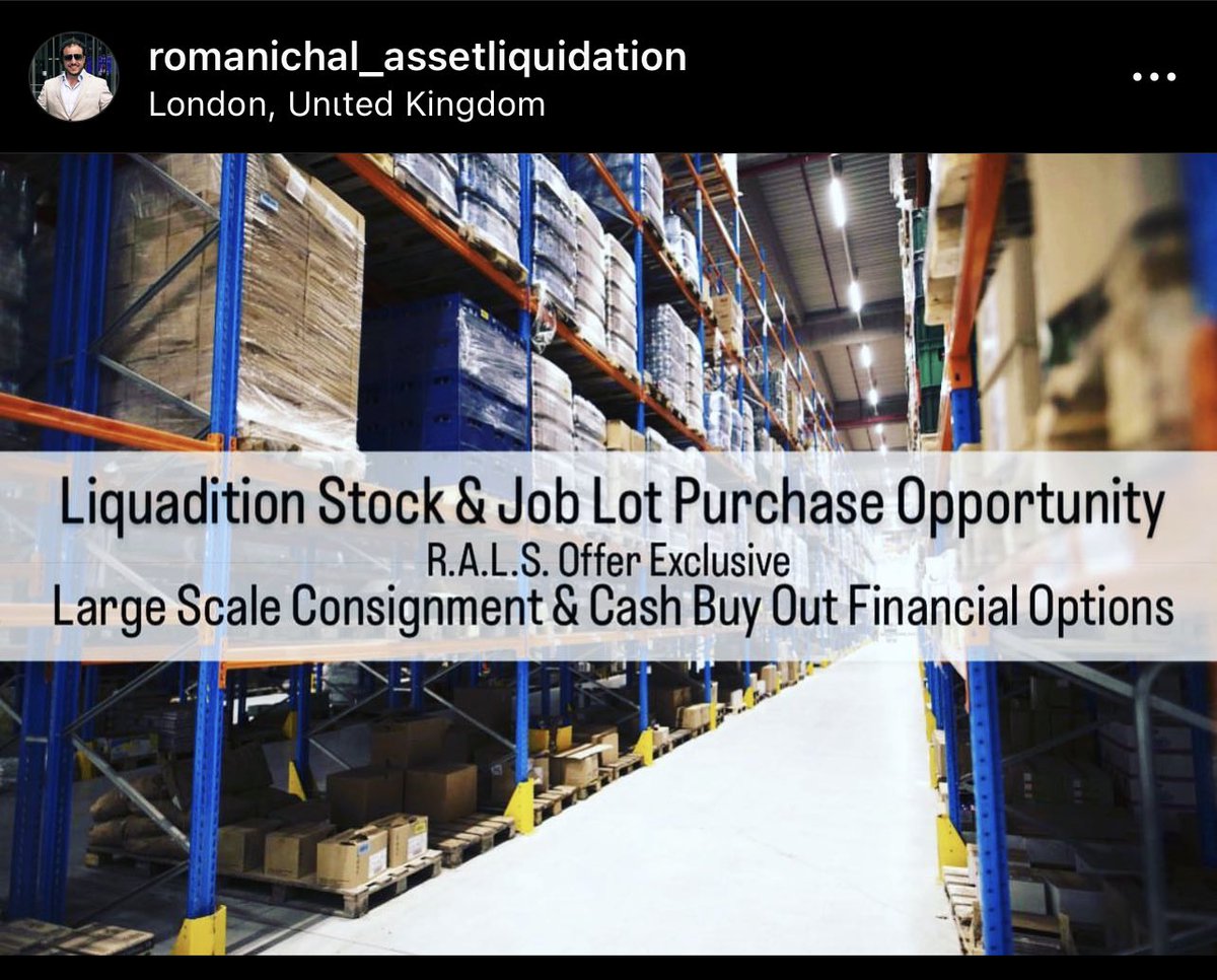 RomaniChals's tweet photo. #RALS are always working on several large scale Liquidation consignment projects at any one time &amp; will look to continue to grow this trading concept further by inviting strategic investors &amp; industry partners to join us in this position of growth model.

RomaniChal.SW7@Yahoo.com https://t.co/2SVaNarO9V