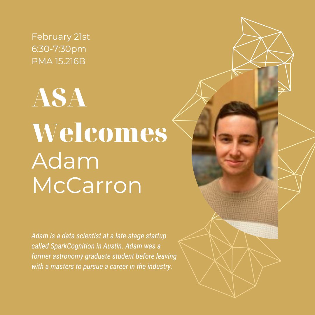 Join us tonight and welcome our speaker Adam McCarron! 

At SparkCognition, Adam builds machine learning models that predict when equipment within the energy industry will experience a failure.