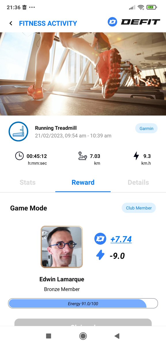 edwin_lamarque's tweet photo. First Treadmill run with #DEFIT #onPolygon . Thx to @DEFITofficial . https://t.co/wTXWdRthas