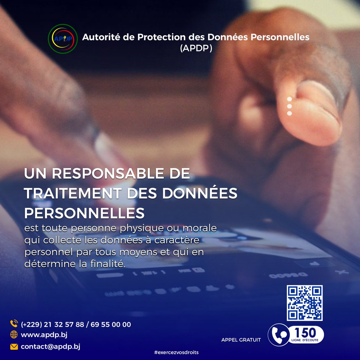 APDP_BENIN's tweet photo. Les maisons de #téléphonie mobile, les agences d’#enquêtes, les agences de #recrutements et les #banques, en leurs représentants légaux, sont quelques exemples de responsables de traitement des données personnelles.
#droits #infos #wasexo #diffusion #apdp https://t.co/y15KkRekGP