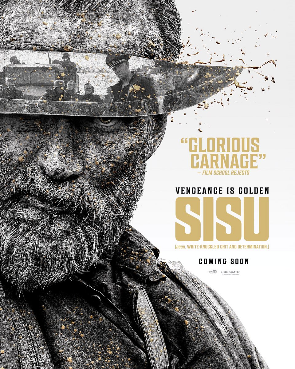 Lionsgate's tweet photo. vengeance is golden. SISU - coming soon. https://t.co/6mQ4GfYSA3