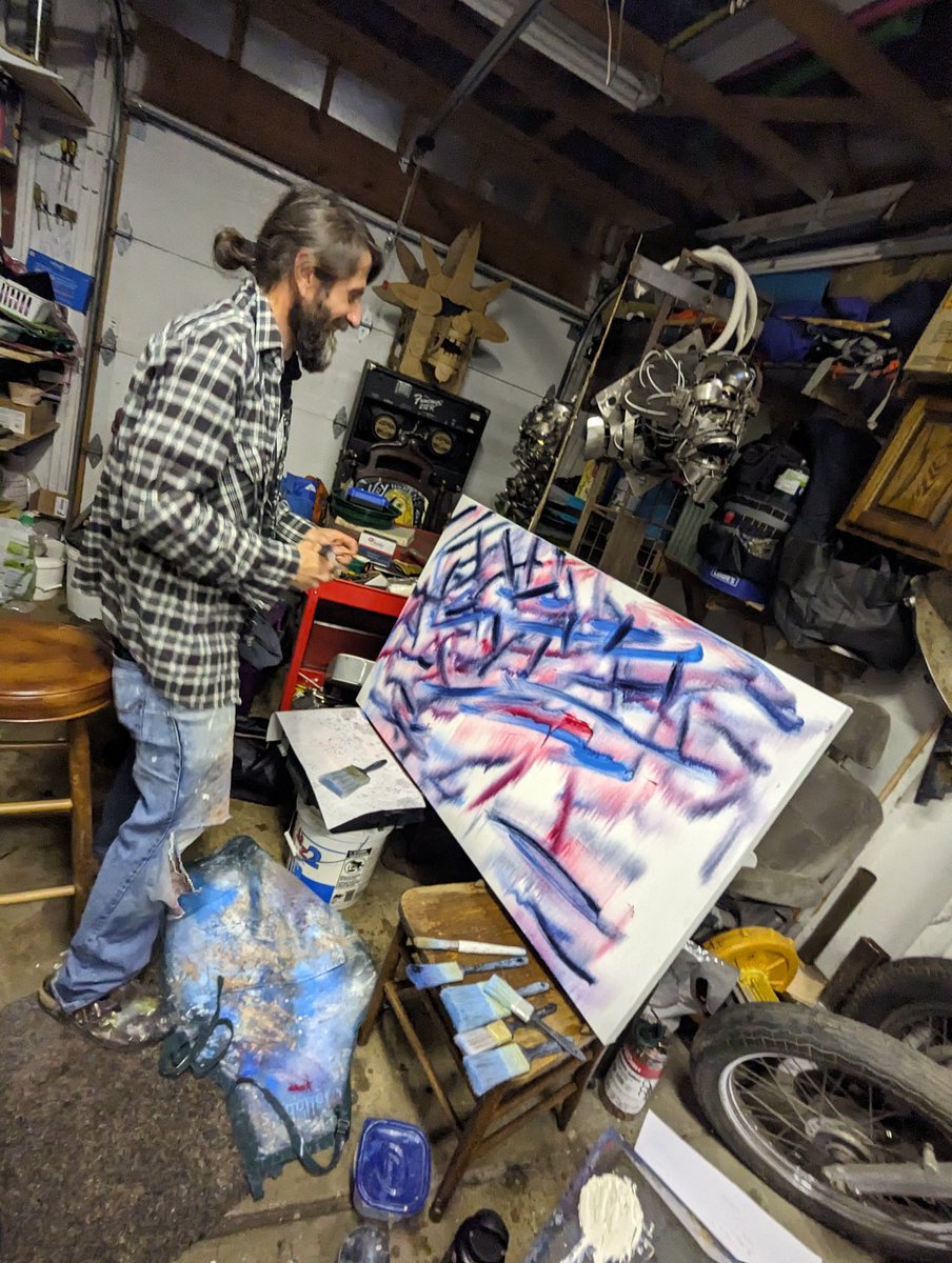 RayMCarney's tweet photo. First layer
Oil on canvas
Cloud background
Wip
Shot by Matt Ahern
#oiloncanvas
#acidpop
#skycloud
#wip
#raymcarney https://t.co/zwwmSxyn7L
