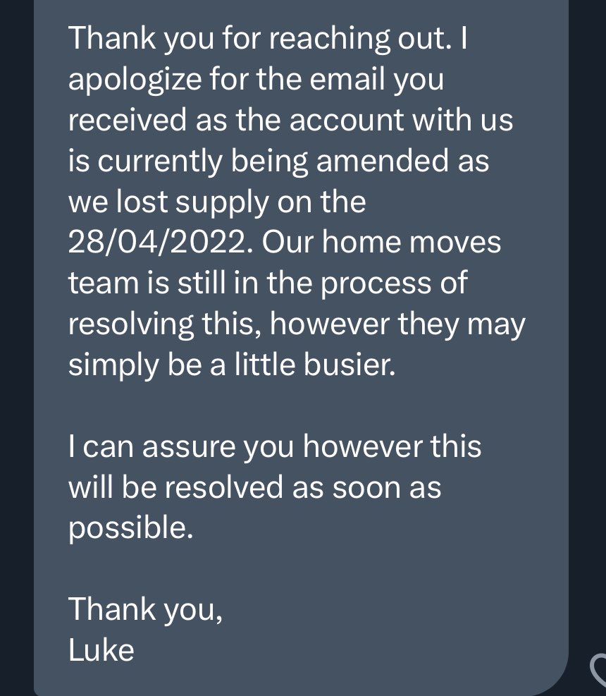 Ragsy98's tweet photo. @OVOEnergy @princess_boo148 45 days, it’s taken you ten months and still not sorted, and I’m not a customer , they admitted they lost supply before I moved in https://t.co/c4sns2YfC5