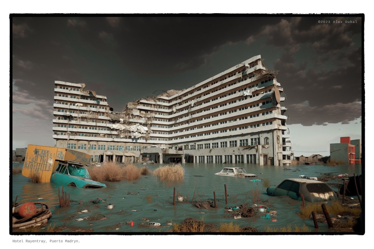 ToscaGrafica's tweet photo. Y pensar que en algún momento, luego de una inundación, se dijo que tenía fallas estructurales... Hotel #Rayentray #PuertoMadryn #Chubut https://t.co/otKsLW0Gxa